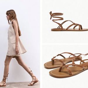 Summer Roman Vacation Beach <b>Sandals</b> Women Fairy Tie up Thick Sole <b>Flat</b> All Match Breathable Outdoor Footwear - Product Image 5