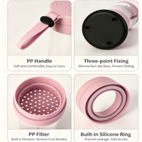 Mini mixeur-presse-agrumes électrique portable coloré à 6 lames avec bouteille de jus rechargeable par USB pour la maison, les voyages et les activités de plein air