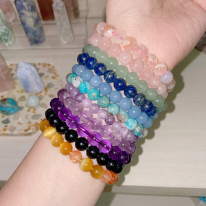 Bracelets extensibles SOFIYA CRAFT en résine naturelle perlée, géométriques et tendance, couleur arc-en-ciel, pour femme, idéaux pour les soirées - Product Image 1