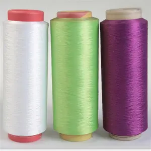 中国工厂价格50d-600d涂料染色纱线100% 涤纶POY DTY纱线用于缝制针织面料