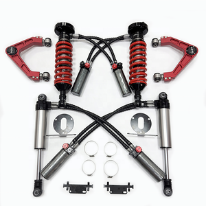Amortisseurs Pajero à double <span class=keywords><strong>circuit</strong></span> d'huile, réglables en compression et rebond sur 12 positions, noir + rouge - Product Image 1