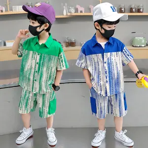 Kinder kleidung Jungen Sommer anzug neues lockeres Kinder-Kurzarmhemd zweiteiliges Set für Jungen