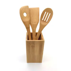 Tailai 1USD liquidazione cucchiai di legno di bambù Set utensili da cucina utensili da cucina Set e spatola utensile da cucina per bambini abbinamento con ciotola
