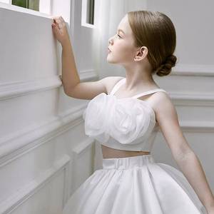Ensemble de robe de princesse élégante à fleurs pour filles, robe de fête d'anniversaire, robe de spectacle, robe de cérémonie de mariage - Product Image 2