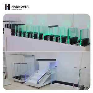 HANNOVER Garde-corps <span class=keywords><strong>en</strong></span> <span class=keywords><strong>verre</strong></span> esthétique moderne sans cadre U Channel LED système garde-corps trempé balcon <span class=keywords><strong>barrière</strong></span> de sécurité aluminium - Product Image 3
