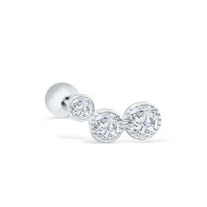 Boucles d'oreilles clous ROXI Fashion en argent sterling S925 avec zircon et diamant, plaqué or 18 carats - Product Image 2