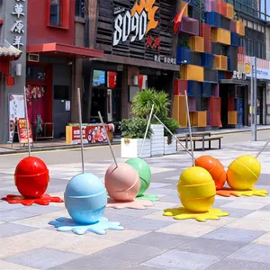 Escultura grande de fibra de vidrio, lollipop gigante, artesanía de resina para decoración del hogar, accesorios de exhibición de dulces de resina