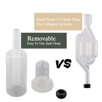 Lot de 3 bouchons de fermentation avec joint en silicone, en plastique PP sans BPA, pour la fermentation de bocaux, la fabrication de vin et de bière