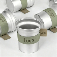 Gobelets en aluminium réutilisables et recyclables avec logo, gobelets jetables en aluminium pour la bière et le café, pour les fêtes et les rassemblements en plein air