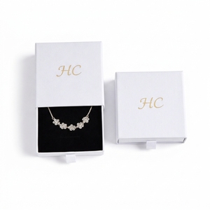 Caja de Lujo para Pulseras, Diseño Minimalista, Caja Rígida con Cajón para Almacenamiento de Joyas, Bandeja de Terciopelo, Laminado Mate, Logotipo Personalizado, Venta al por Mayor - Product Image 1