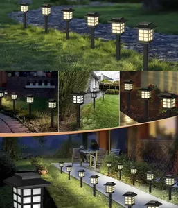 Luz LED Solar para Exteriores para Césped, Casa Pequeña, Mini Palacio de Luz, Patio, Ambiente, Luz de Jardín