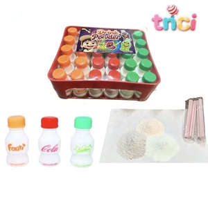 Bonbons en <span class=keywords><strong>poudre</strong></span> à manger sèche aromatisés aux fruits en mini-bouteilles avec pailles, saveurs mélangées, collations instantanées amusantes pour les fêtes d'enfants - Product Image 2