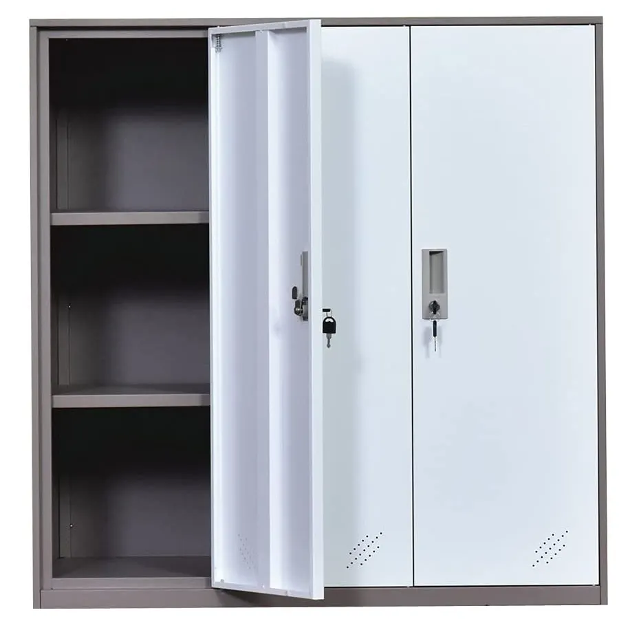 ตู้เก็บของโลหะสีขาว3ประตู,ตู้พนักงานพร้อมกุญแจล็อกเกอร์ขนาดเล็กสำหรับเด็ก