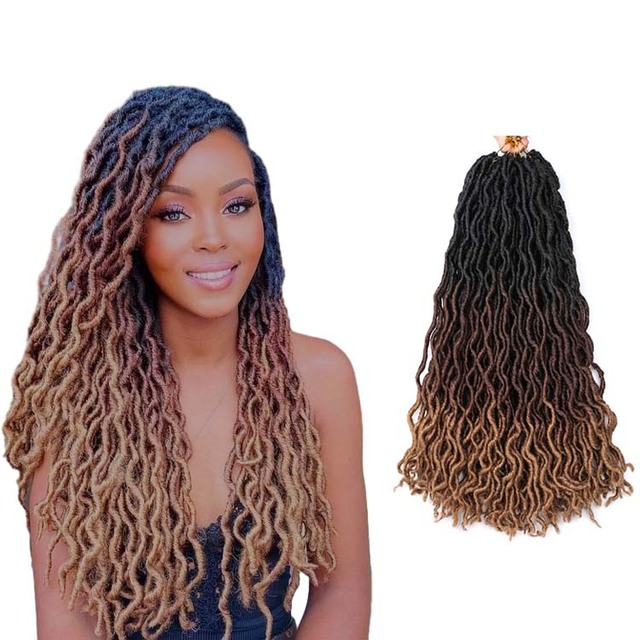 Wholesale 24inch Faux Locs Gypsy Locs Braiding Hair Twist Crochet Hair Synthetic Hair Wicks for African Braids