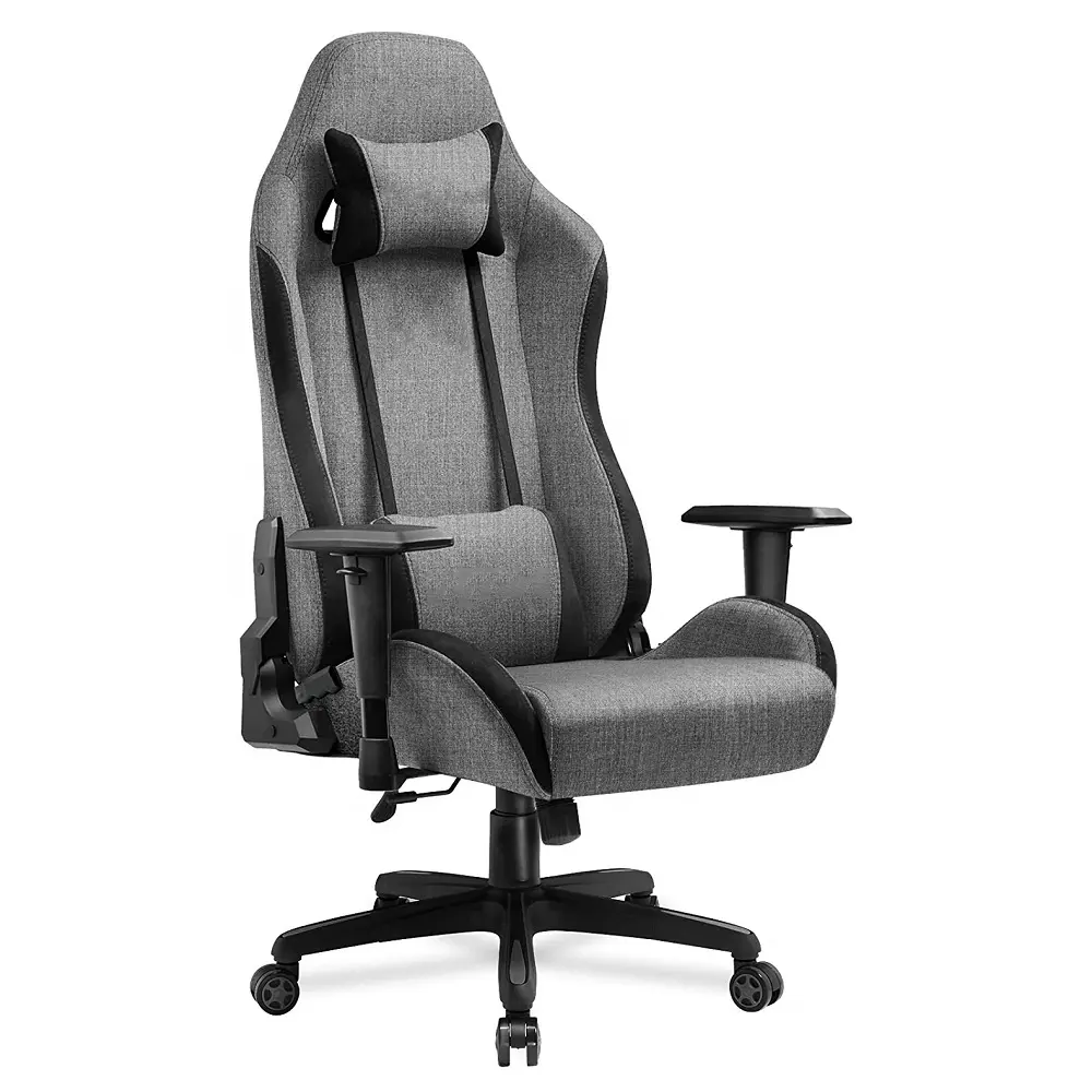 बड़ा लंबा फुल मोल्ड फोम डे लक्जरी संस्करण सिलास गेमर चेयर वसा सीट कुशन प्लस आकार ग्रे कपड़े गेमिंग कुर्सी
