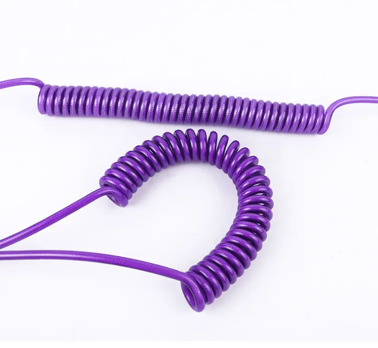 Purple Multi-Strand Cotton Yarn Inner Core Spring Thread Spring Rope Wires Spiral Cable Wire Cables   Cable Assemblies