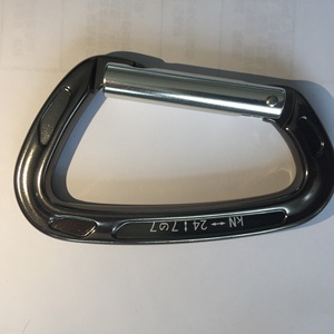 Mosquetón de Resorte Abierto Recto de Sección Corta, Aluminio 7075, 22KN, Tipo D, Accesorio para Escalada y Aparejos - Product Image 1