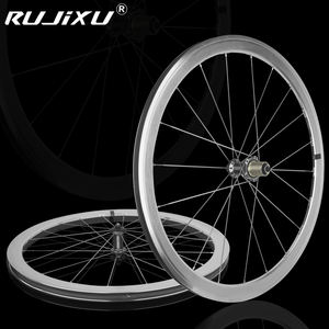 700C RUJIXU rétro argent traction droite rayons plats 30/ 40/50MM <span class=keywords><strong>jante</strong></span> vélo de route v jeu de roues de frein - Product Image 2