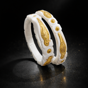 Ensemble Sakha plaqué or 24 carats City Girl, accessoires de mode, paire de bracelets traditionnels pour femmes, par des exportateurs indiens - Product Image 1