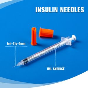 Seringue à insuline ultra-fine 31g 0,5ml 1ml jetable stérile injection indolore usage animal qualité médicale PP certifiée CE ISO - Product Image 2