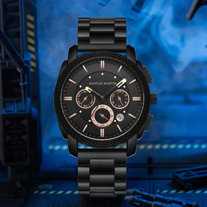 HANNAH MARTIN Watch Factory 2025 logotipo personalizado cronógrafo reloj hombres Top marca moda deporte hombres 3 bar relojes de cuarzo impermeables - Product Image 3