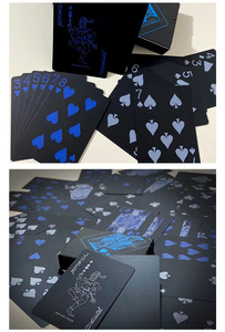 Vente en gros <span class=keywords><strong>de</strong></span> feuilles étanches pour jeu <span class=keywords><strong>de</strong></span> cartes <span class=keywords><strong>de</strong></span> <span class=keywords><strong>casino</strong></span>, <span class=keywords><strong>de</strong></span> poker Pvc 100%, jeu <span class=keywords><strong>de</strong></span> cartes à jouer en plastique noir - Product Image 2
