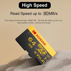 การ์ดหน่วยความจำ KODAK TF 64GB V30 Class10 U3 A1 สำหรับโทรศัพท์มือถือ - Product Image 3