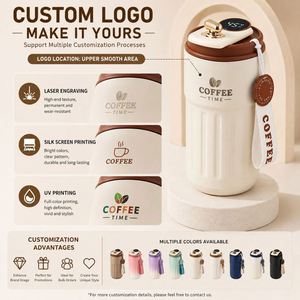 Travel Office Vacuum Cup Custom Logo Temperature Display Stainless Steel <b>Smart</b> Insulated Coffee Tumbler - Product Image 6