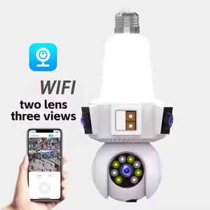 Caméra ampoule V380pro 6MP sans fil <span class=keywords><strong>Wifi</strong></span> <span class=keywords><strong>E27</strong></span> double objectif triple écran zoom numérique PTZ moniteur bébé sécurité à domicile - Product Image 2