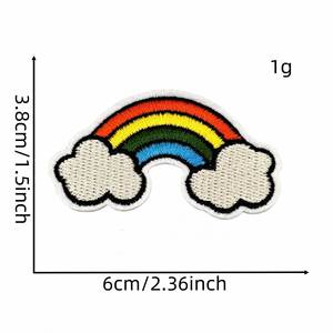 แผ่นปักลายรุ้งเมฆเดซี่ Good Vibes แบบรีดติดเสื้อผ้า กระเป๋าเป้สะพายหลัง สำหรับตกแต่ง - Product Image 2