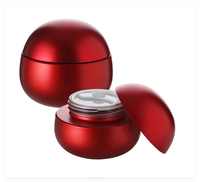 Pot cosmétique en verre de luxe premium de 30 g en forme de boule rouge, pot à crème en verre, emballage cosmétique
