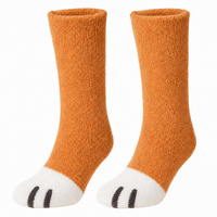 Chaussettes pour femmes en forme de patte de chat, extra épaisses, en peluche, chaudes pour l'hiver, confortables, originales, mignonnes, en tricot, chaussettes de pantoufles pour la maison