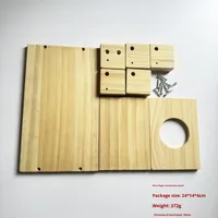 Cachette pour hamster en bois massif doré, habitat à deux étages détachable, table, plateforme d'alimentation pour poulets, rectangle, toutes saisons