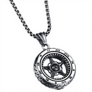 Pendentif Roue de Pneu Punk en Acier Inoxydable SS8-919P, Nouveau Modèle <span class=keywords><strong>2022</strong></span>, pour Hommes et Enfants, Style Hip-hop Audacieux, Luxe Léger Classique - Product Image 4