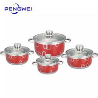 Ustensiles de cuisine en gros, Service de casseroles et poêles, marmite à soupe en acier inoxydable avec revêtement de couleur