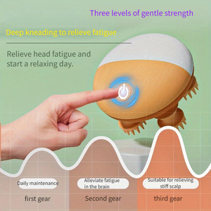 2025 tendance produits masseur de tête électrique cuir chevelu <span class=keywords><strong>Stress</strong></span> Relax shampooing brosse soulagement <span class=keywords><strong>Fatigue</strong></span> Spa Silicone tête masseur Machine