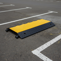 Protector de Cables de Goma Leahua Negro y Amarillo 900*500*50mm, Canal de 35x35mm, Reductor de Velocidad para Seguridad Vial