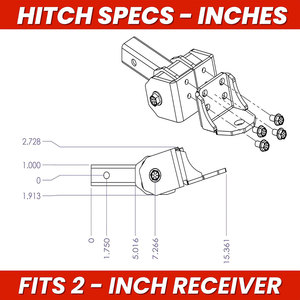 <span class=keywords><strong>Plateforme</strong></span> de remorquage Ambull Factory avec trou de montage de 1 pouce, capacité de remorquage de 7 000 lb, attache de remorquage de 2 pouces pour récepteur de 2 pouces - Product Image 6
