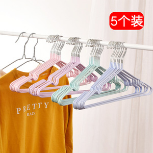Perchas de acero inoxidable para ropa, paquete de 5, tipo gancho rectangular antideslizante para adultos y niños, organizador de ropa, perchas para abrigos - Product Image 1
