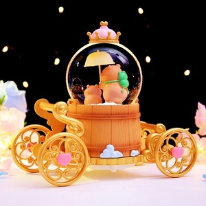 Popolare su Douyin: Carretto Kapibar Pula, Sfera di Cristallo, Carillon, Fiocchi di Neve, Luci Colorate, Sfera d'Acqua, per Studenti e Bambini - Product Image 1