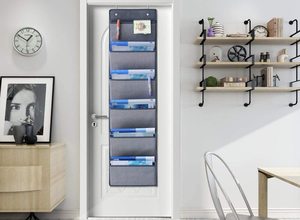 Wall Mount <strong>Hanging</strong> File Folders - <strong>Over</strong> <strong>Door</strong> <strong>Hanging</strong> <strong>Storage</strong> Organizer Magazine <strong>Storage</strong> Holders for Notebooks Planners - Product Image 4