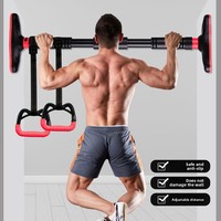 Barre de traction murale simple pour fitness à domicile, équipement robuste à charge super élevée, longueur réglable, sans perçage, utilisation intérieure