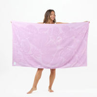 Hawaïen Aloha Style Jacquard Serviette De Bain En Tissu Éponge De Luxe Fleur Motif Coton Serviette De Plage pour Nageur Surfeur