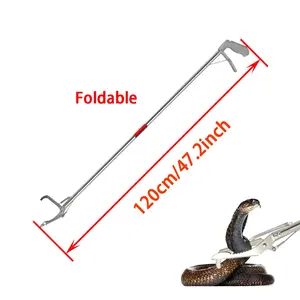 Professional 48 Inch 1.2meter Foldable Wide Jaw Handling Tool Snake Catcher Reptile Grabber Heavy Duty Extra Long Snake Tong