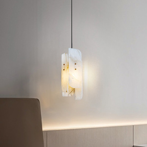 Lámpara Colgante de Mármol de Estilo Chino Minimalista Moderno, Nueva Lámpara de Mármol Natural para Dormitorio Principal, Lámpara de Noche para Entrada, Barra o Mostrador - Product Image 2