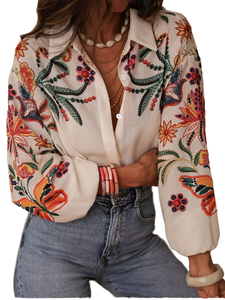 Spring and Summer New Cute Loose <b>Long</b>-sleeved Broadcloth Shirt <b>Top</b> - Product Image 1