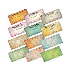 Enveloppes à billets colorées pour la budgétisation et l'économie Enveloppe à fermeture éclair et 12 feuilles de <span class=keywords><strong>suivi</strong></span> des dépenses - Product Image 1