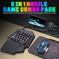 Clavier et souris de jeu filaires rétroéclairés T-WOLF TF900 - Conception à une main pour gaucher - 3600 DPI en stock