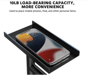 Black <strong>Toilet</strong> <strong>Paper</strong> <strong>Holder</strong> <strong>Stand</strong> with Phone Shelf Bathroom <strong>Toilet</strong> Tissue <strong>Paper</strong> Roll Rack Free Standing Storage Rv Accessories - Product Image 2