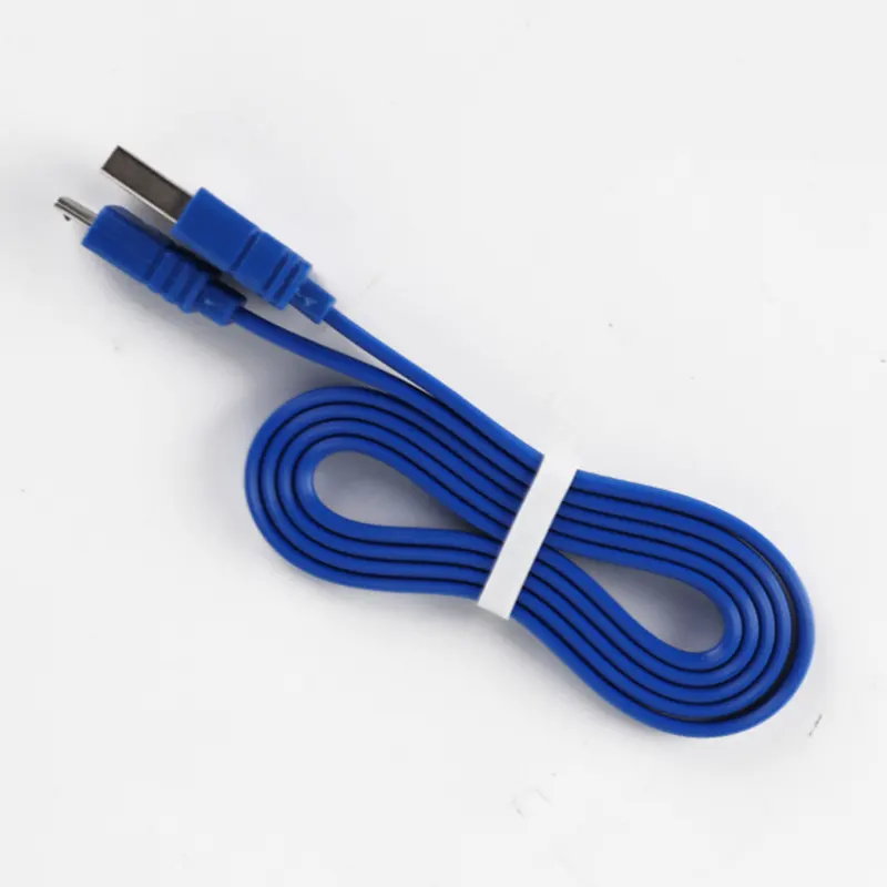 Factory Wholesale Colorful 1M 2M 3M Micro USB Cable Flat Noodle Data Sync Wire Charging Cable for Mini 5Pin Interface